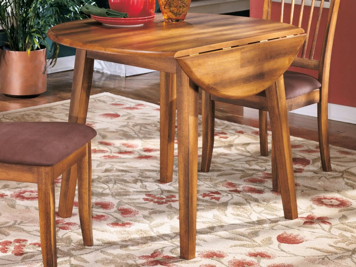 Berringer - Round DRM Drop Leaf Table - Rustic Brown - Best Buy Furniture