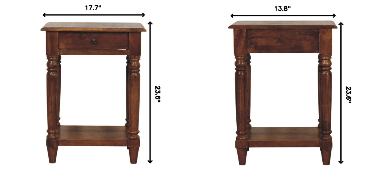 Turned Legs Drawer Table