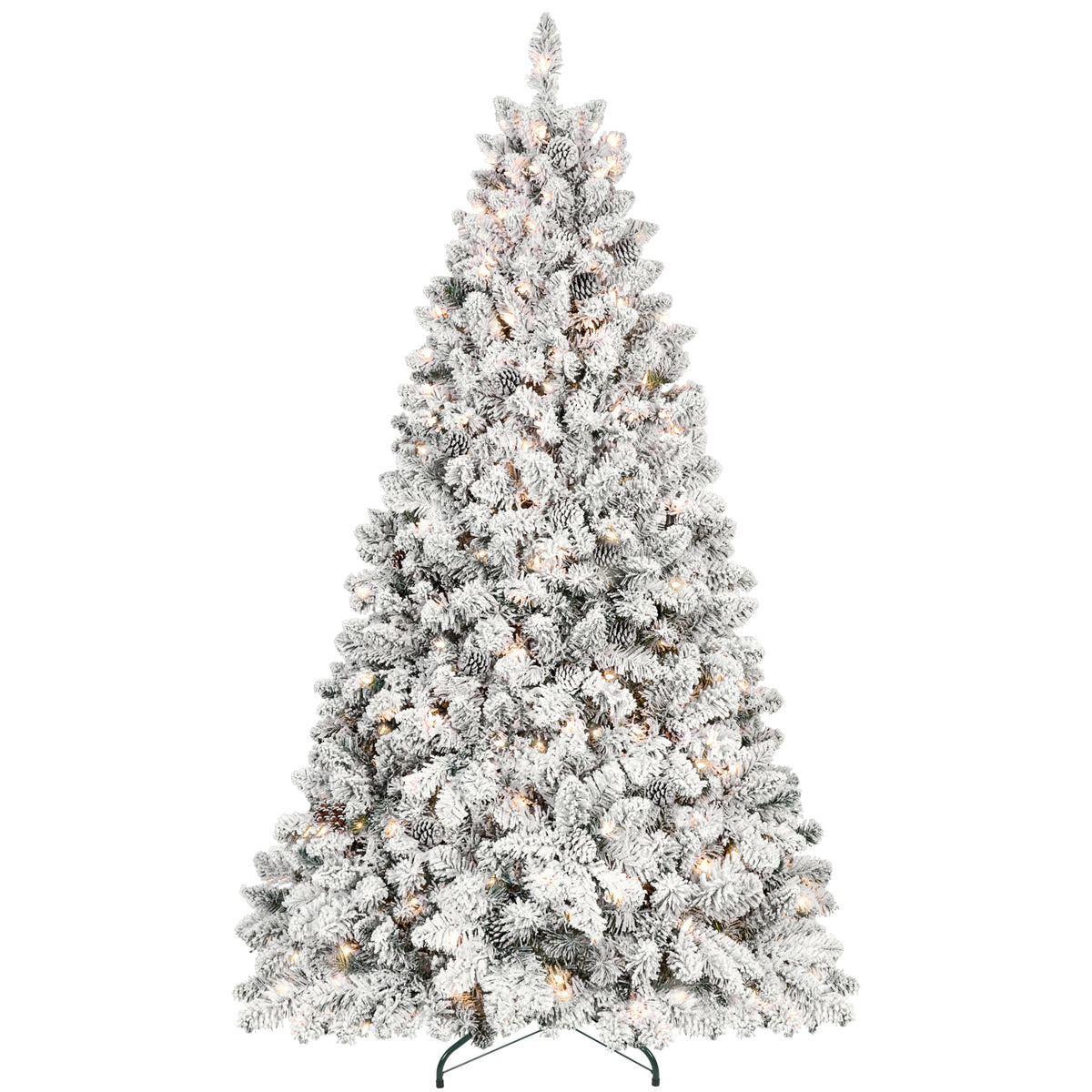 7.5FT Flocked Christmas Tree with 550 UL Lights