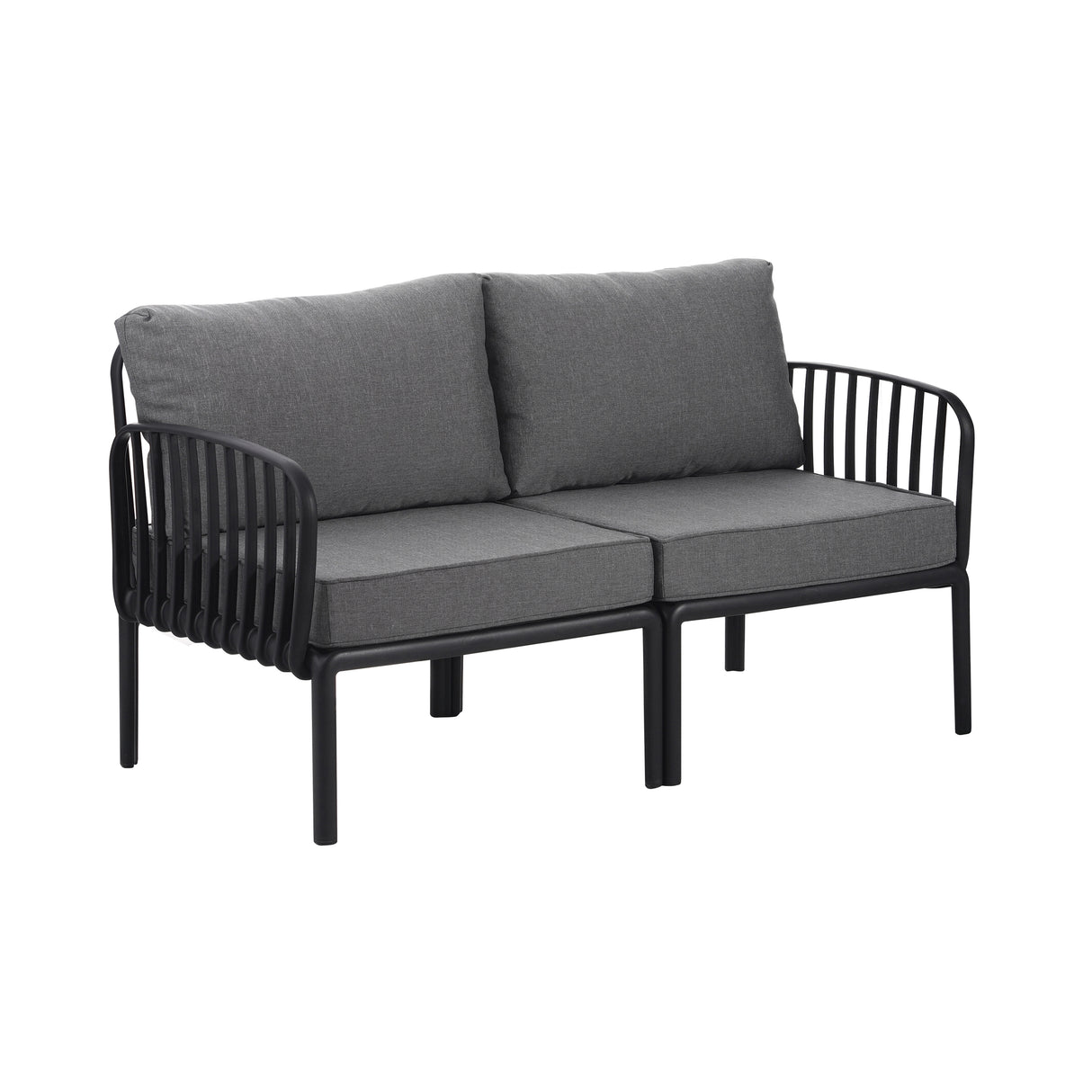 3 Piece Patio Conversation Sets, Modern Outdoor Patio Sectional Furniture Set with Square Coffee Table