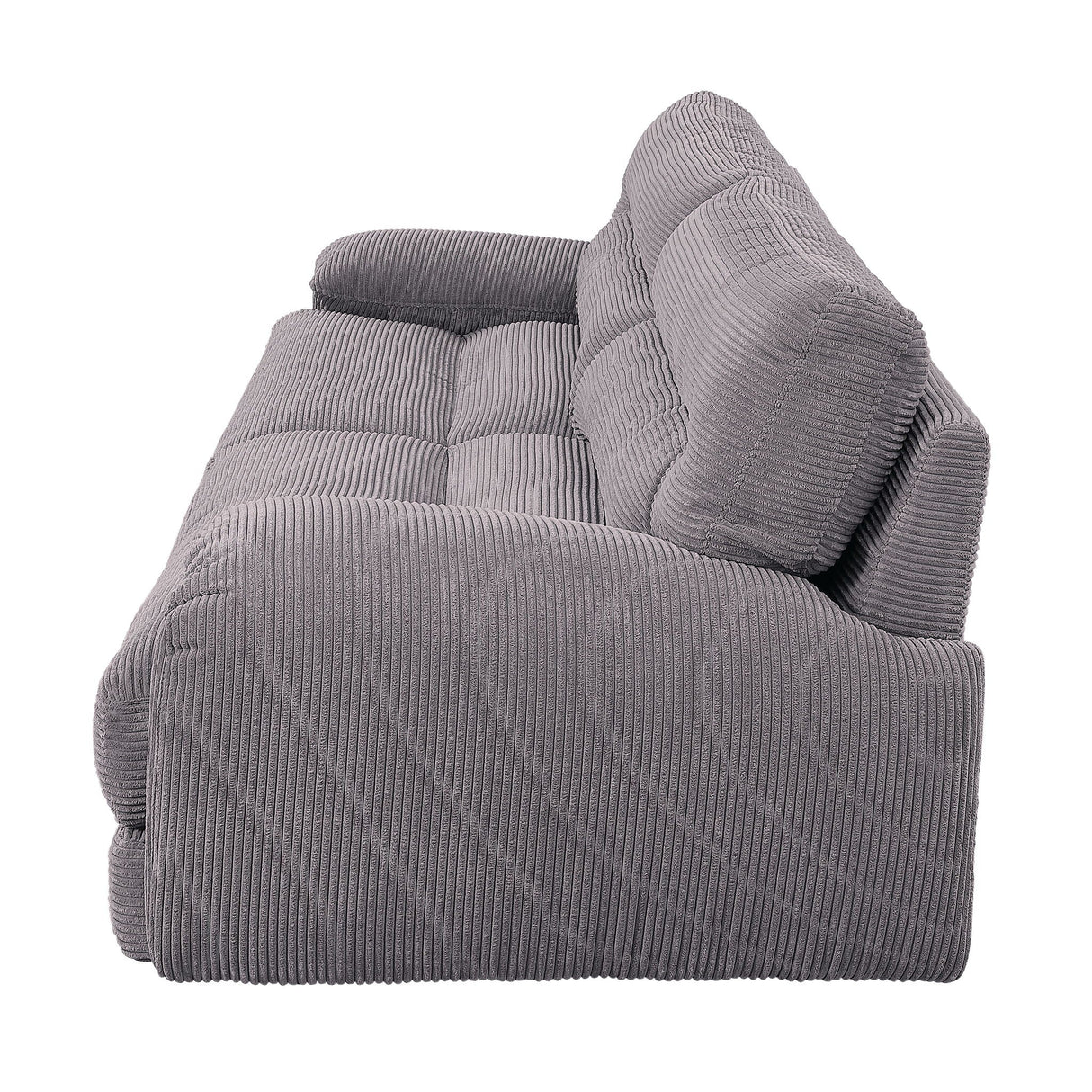Cadenza - Corduroy 2 Piece Living Room Set - Gray - Best Buy Furniture