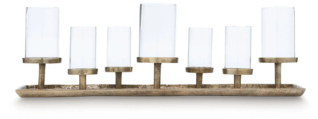 Wallmond - Candle Holder - Antique Brass Finish - Best Buy Furniture