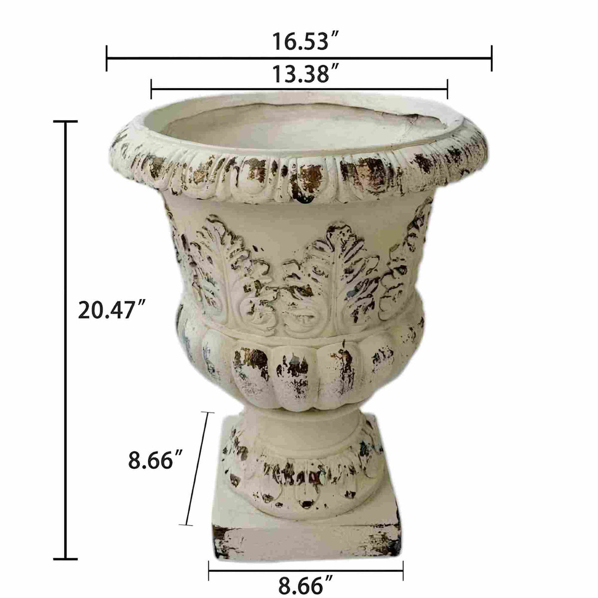 Antique White MGO Garden Planter with Drainage – Garden Pot