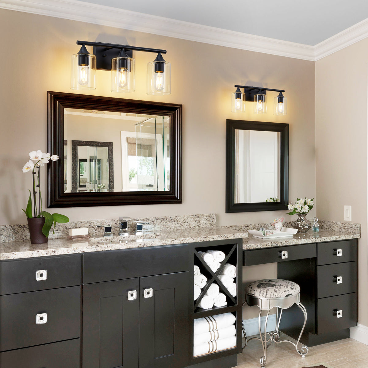 3-Light Matte Bathroom Vanity Wall Light