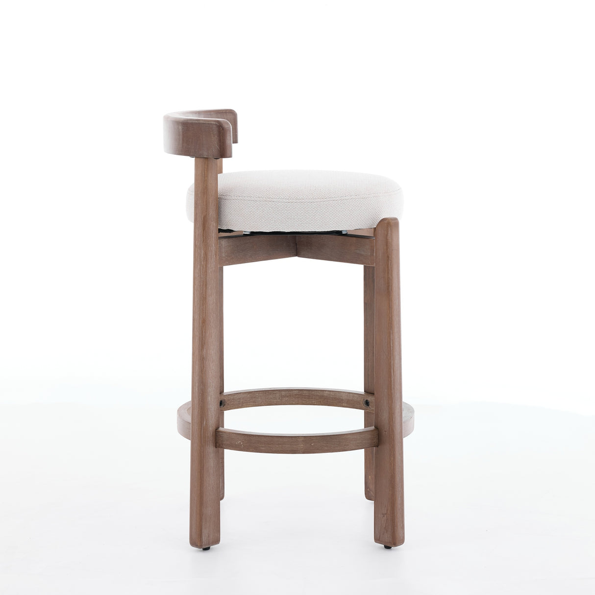 Set of 2 Swivel Counter Stools with Mid-Century Modern Design