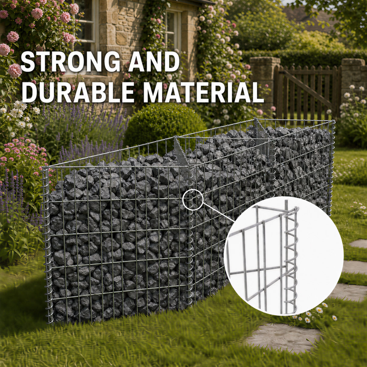 Galvanized Steel Gabion Basket with 3 Compartments