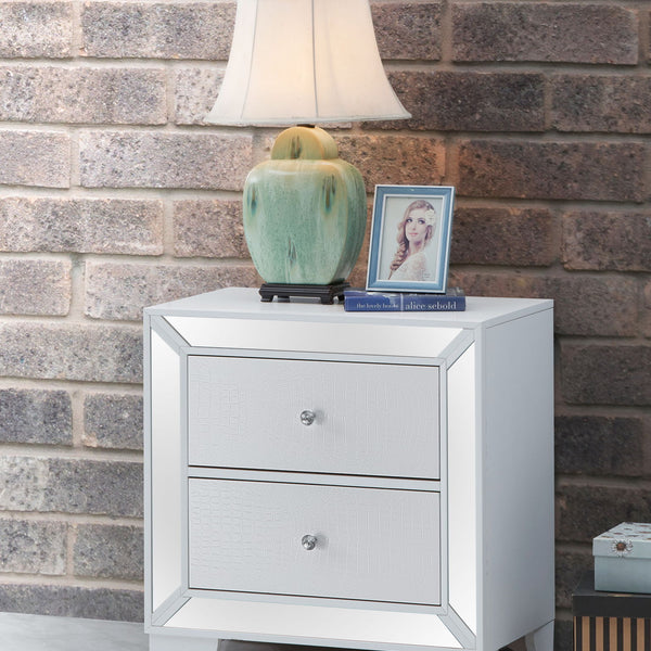 Contemporary Nightstand - Silver Champagne - Particle Board
