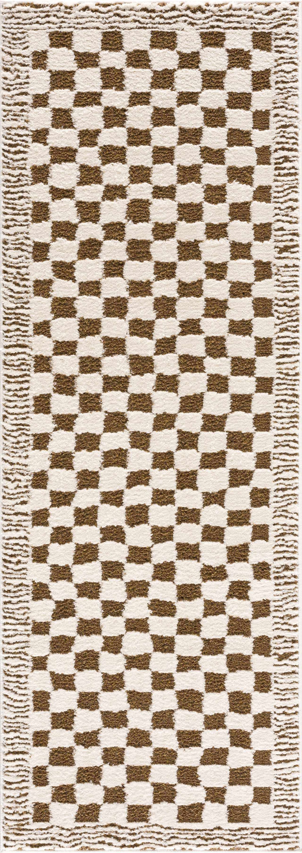 Boutique Rugs Leryn Brown Checkered Plush Rug - view 3