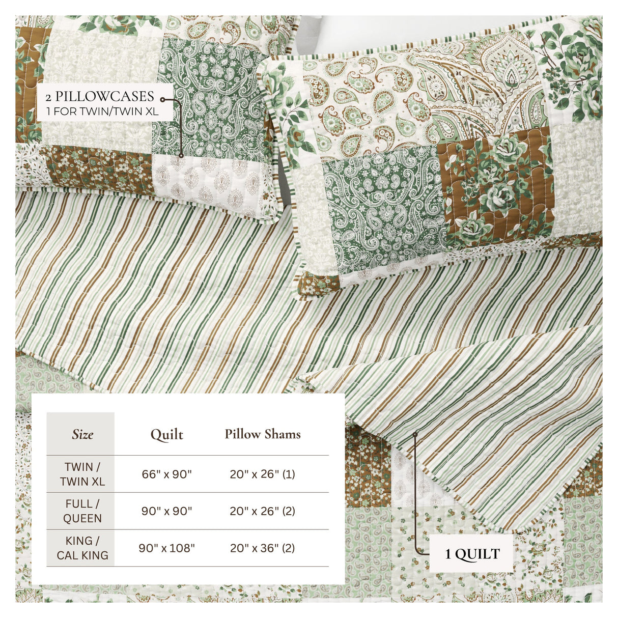 Floral Patchwork Quilt Set - Damia Collection