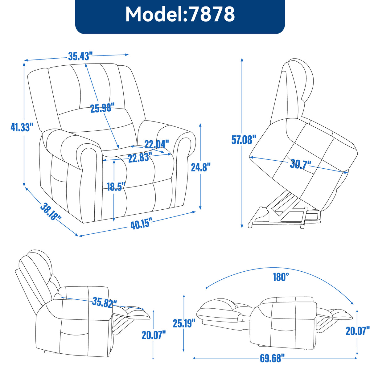 Power Lift Recliner Chair with Heat Massage