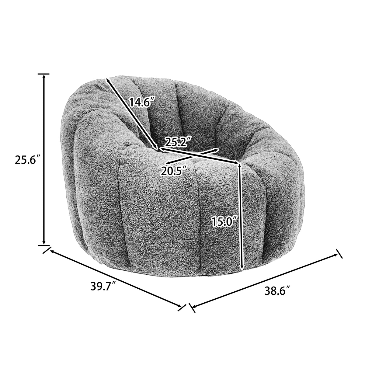 Bean Bag Chair with Armrests - Stylish and Comfortable