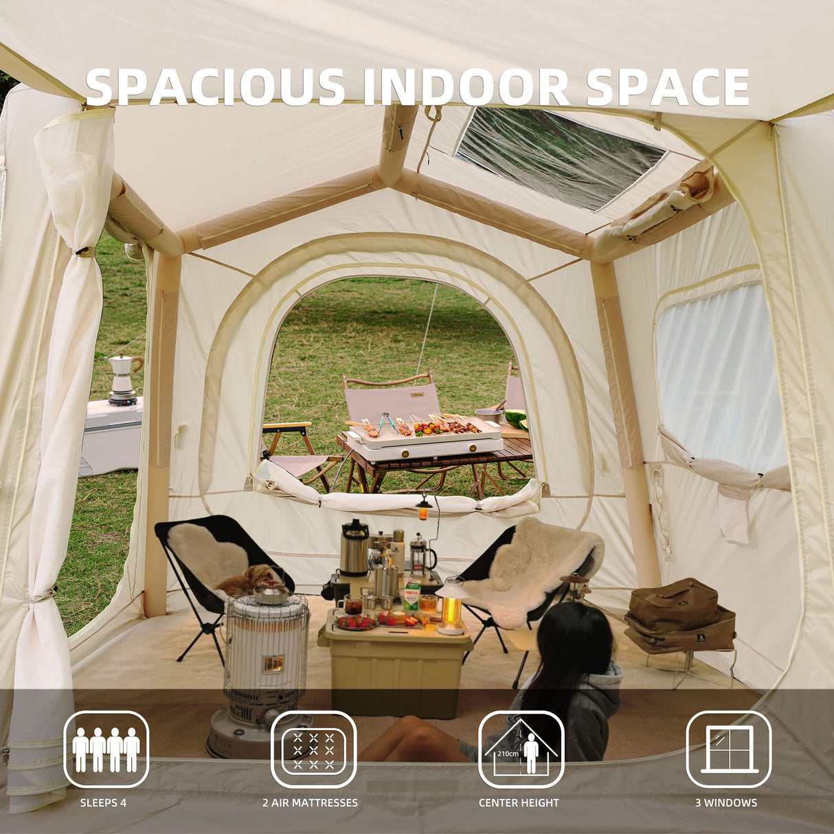 Inflatable 4-8 Person Waterproof Camping Tents