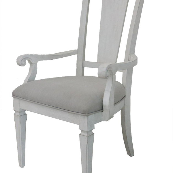 Katia - Arm Chair (Set of 2) - Light Gray / White