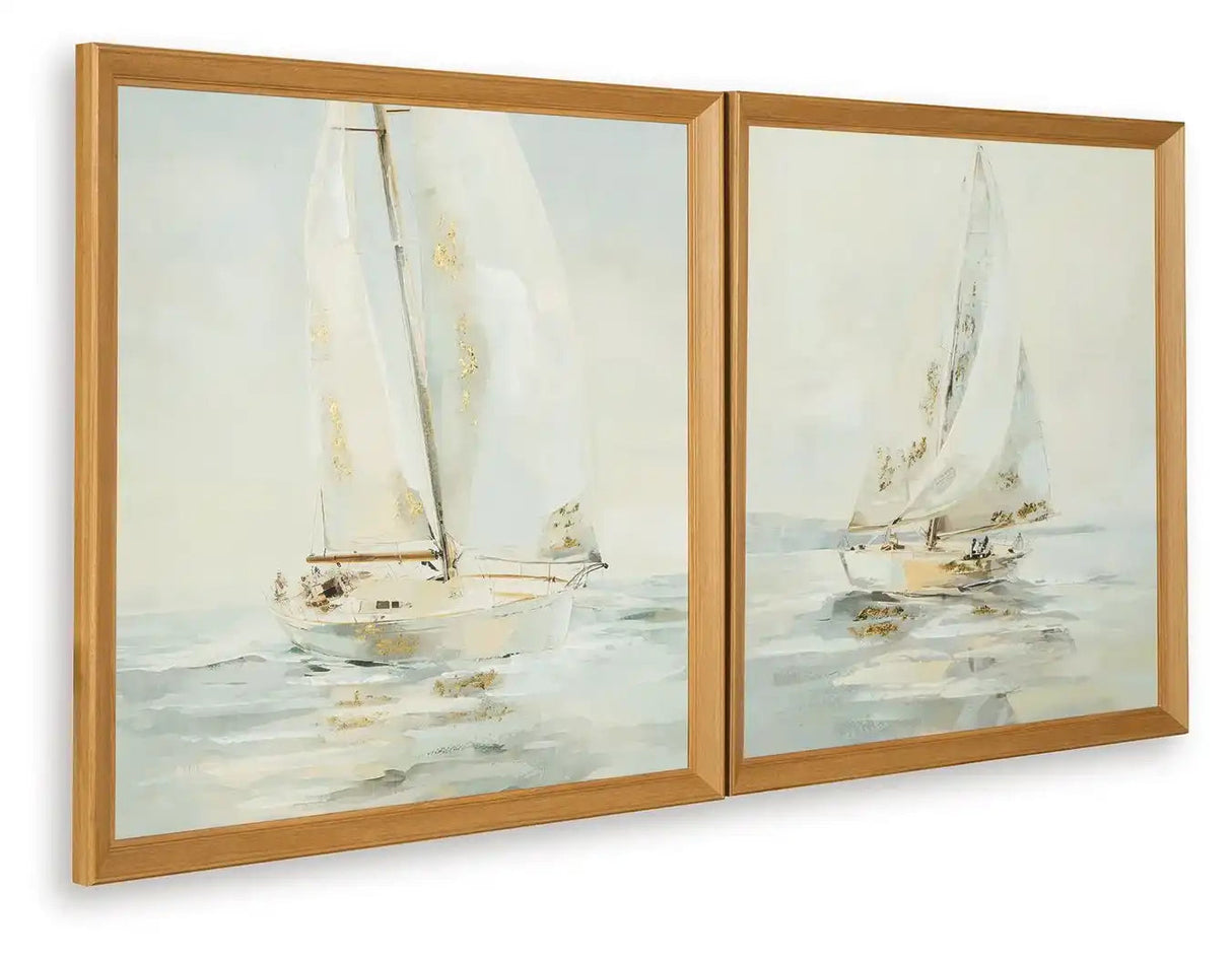 Winbrook - Wall Art Set (Set of 2) - Gray / Tan / Gold Finish - Best Buy Furniture
