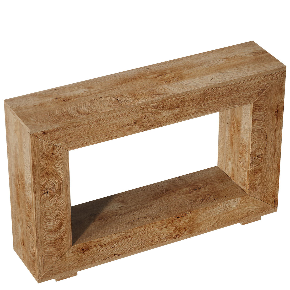 Narrow Entryway Storage Console Table With Open Shelf