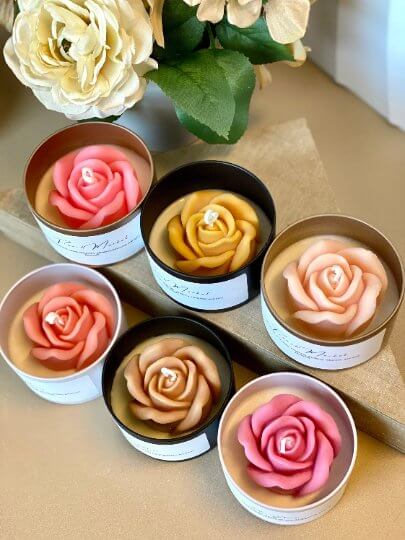 Flower in a Jar Candle – Handcrafted Soy Wax Scented Candle Gift