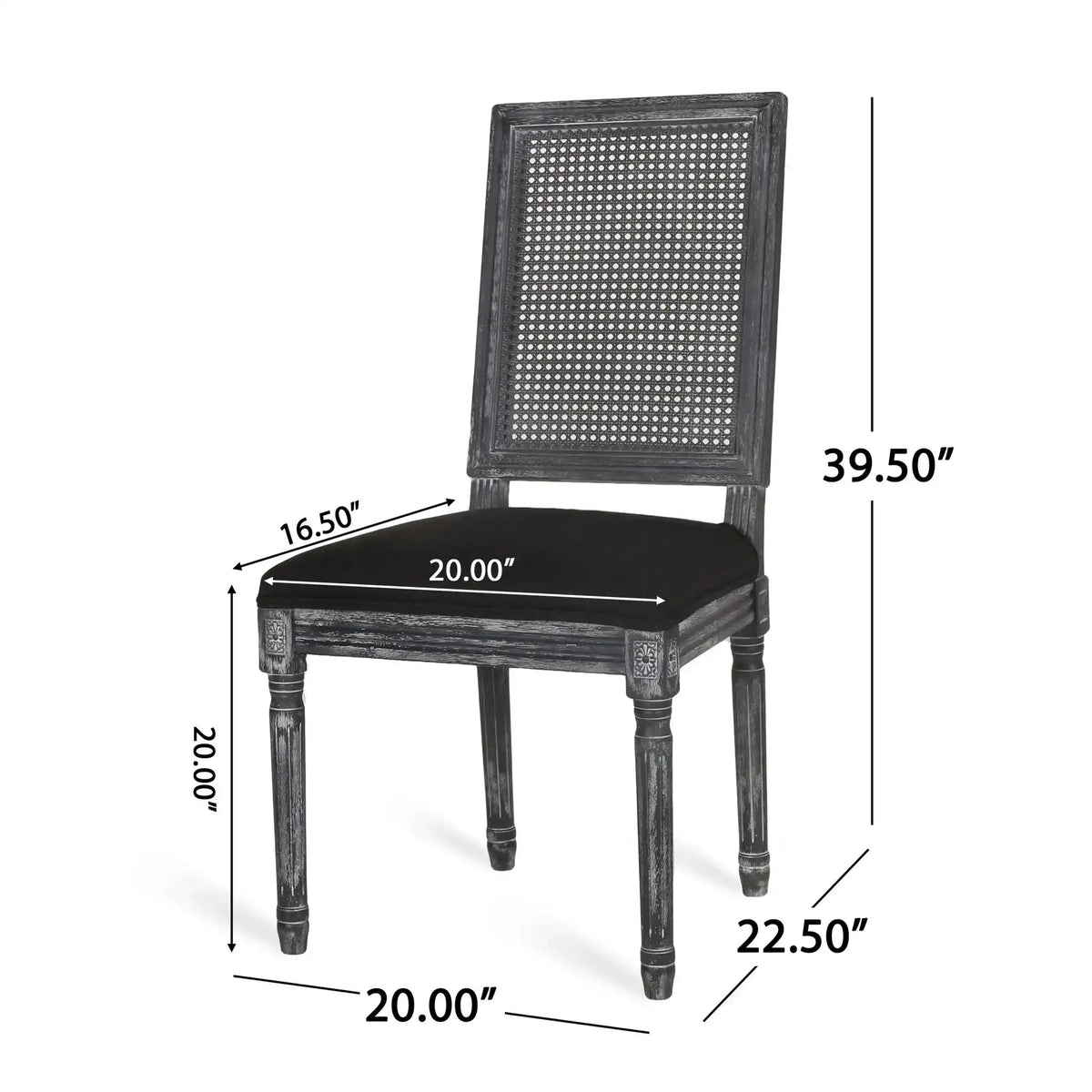 French Country Dining Chair With Rectangular Cane Backrest And Smooth Upholstered Seating - Best Buy Furniture
