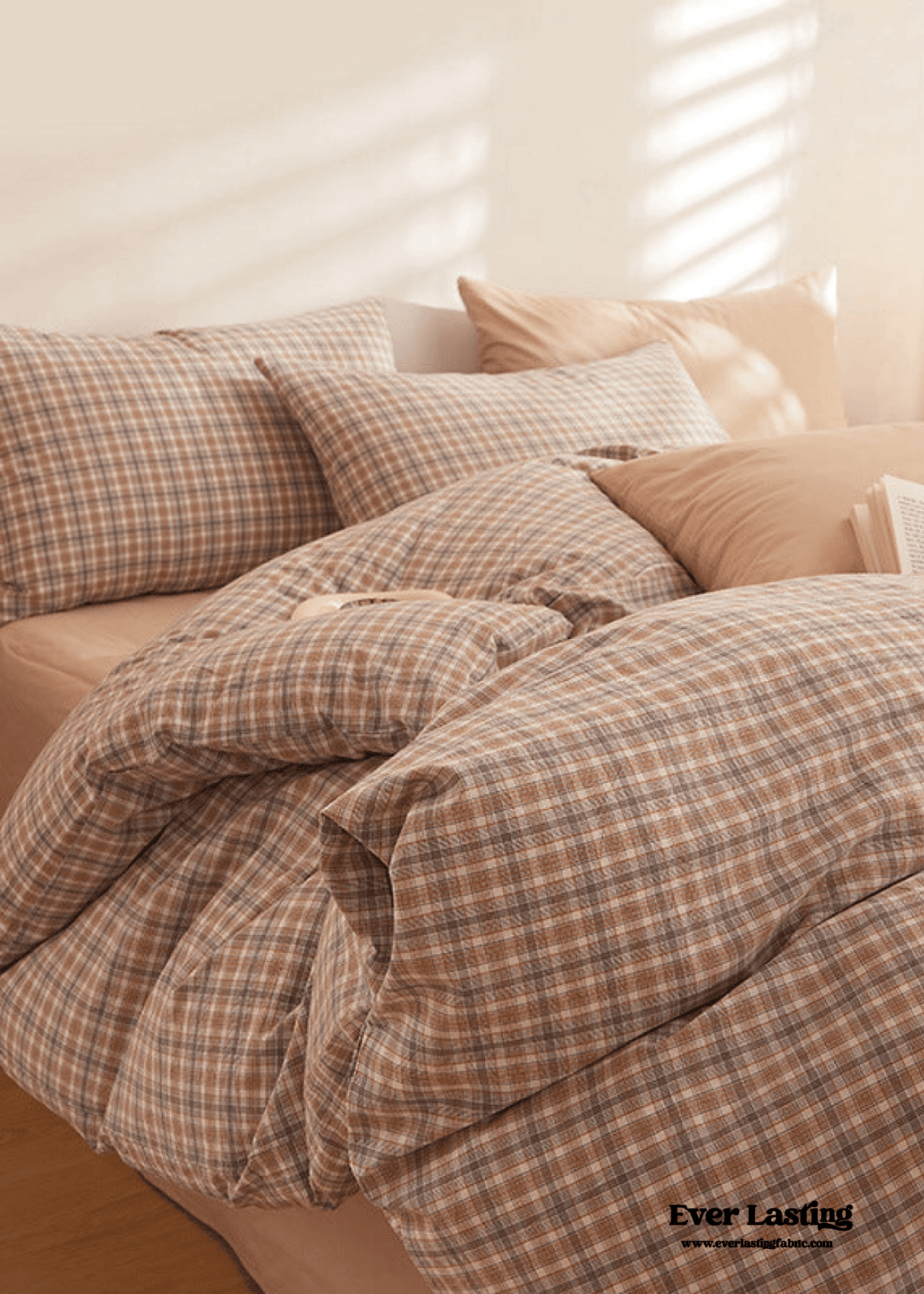 Fresh Plaid Washed Cotton Bedding Set