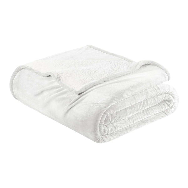 Velvet Plush Sherpa Bed Blanket by Great Bay Home