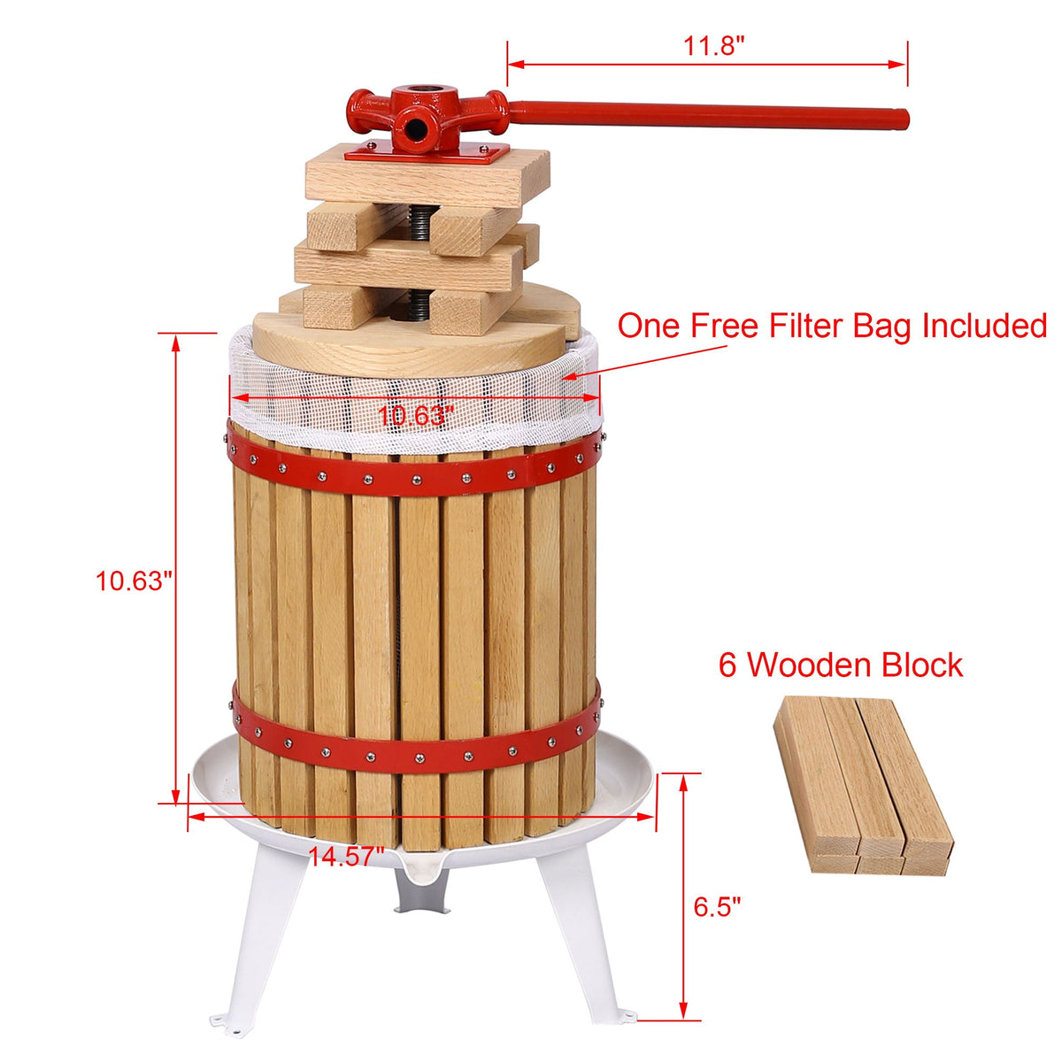 G&H Fruit Wine Press Manual Juice Maker with Wide Plate - view 3