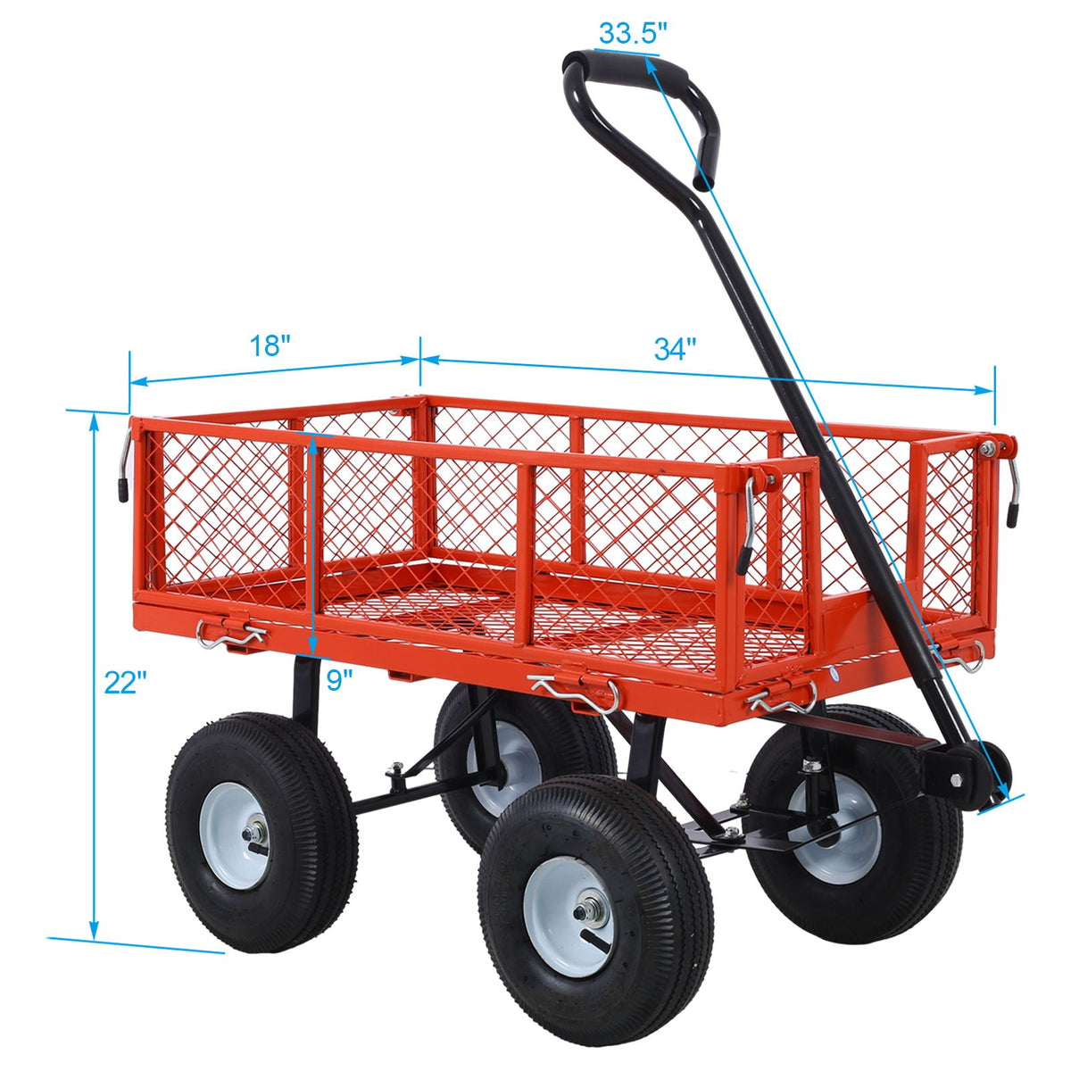 G&H Heavy Duty Steel Garden Cart with Mesh Sides - view 8