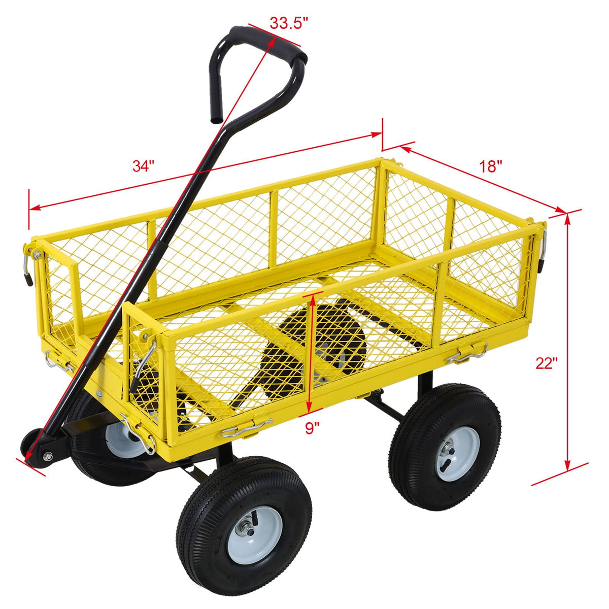 G&H Heavy Duty Steel Garden Cart with Mesh Sides - view 4