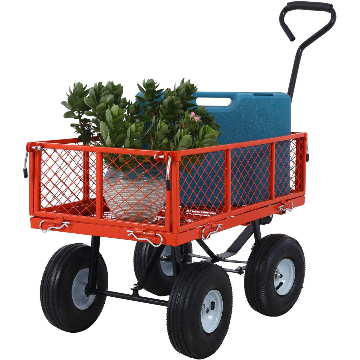 G&H Heavy Duty Steel Garden Cart with Mesh Sides - view 6