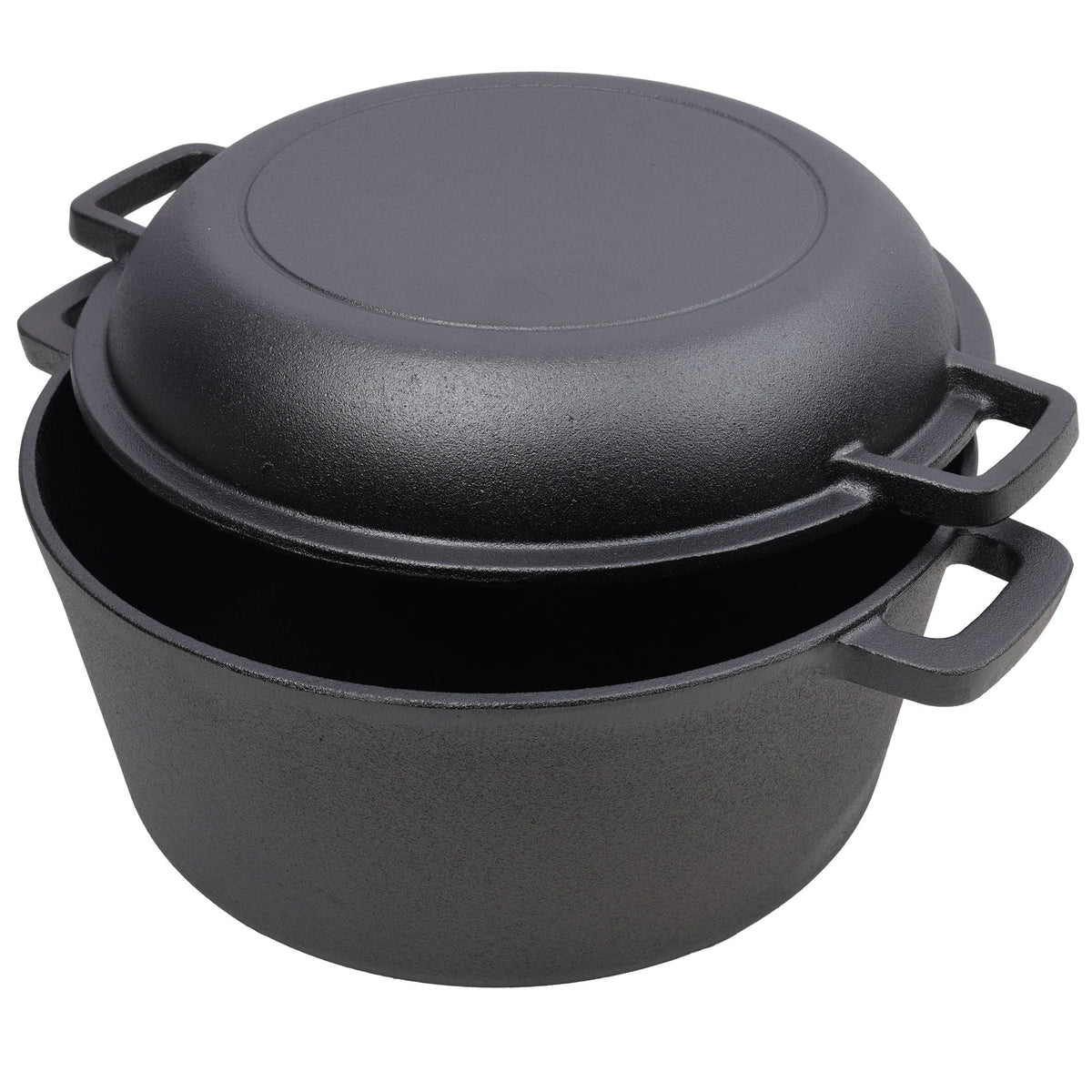 G&H Pre-Seasoned Cast Iron Dutch Oven with Skillet Lid - view 2