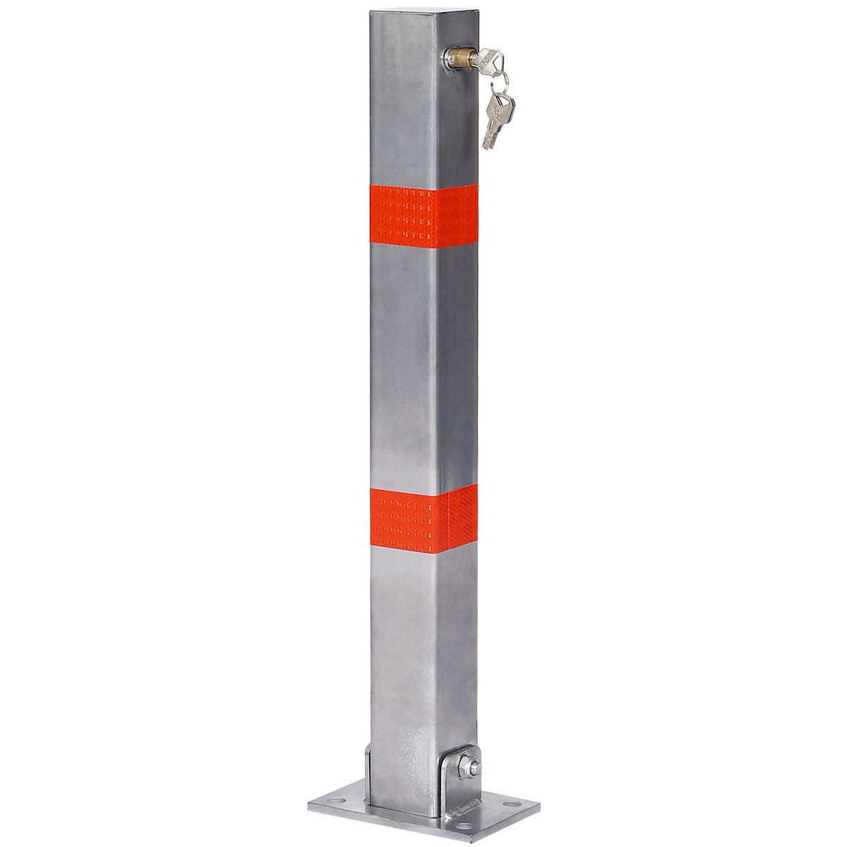 G&H Square Parking Bollard Pole Barrier with Lock in Dark Gray
