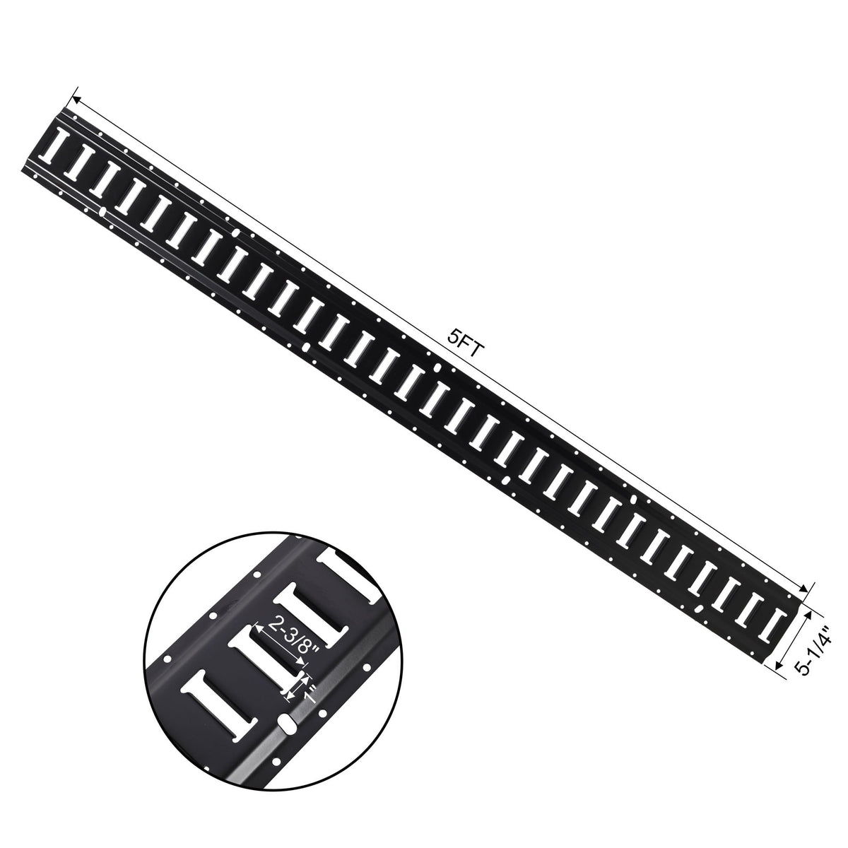 G&H 12 Pieces E Track Tie-Down Rail Kit with Steel Rails and O-Ring Anchors - view 2