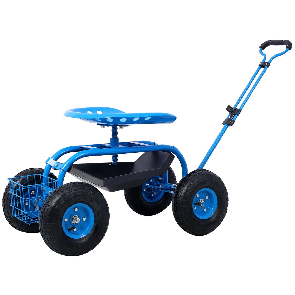 G&H Rolling Garden Scooter Cart Seat with 360 Swivel and Tool Tray - view 2