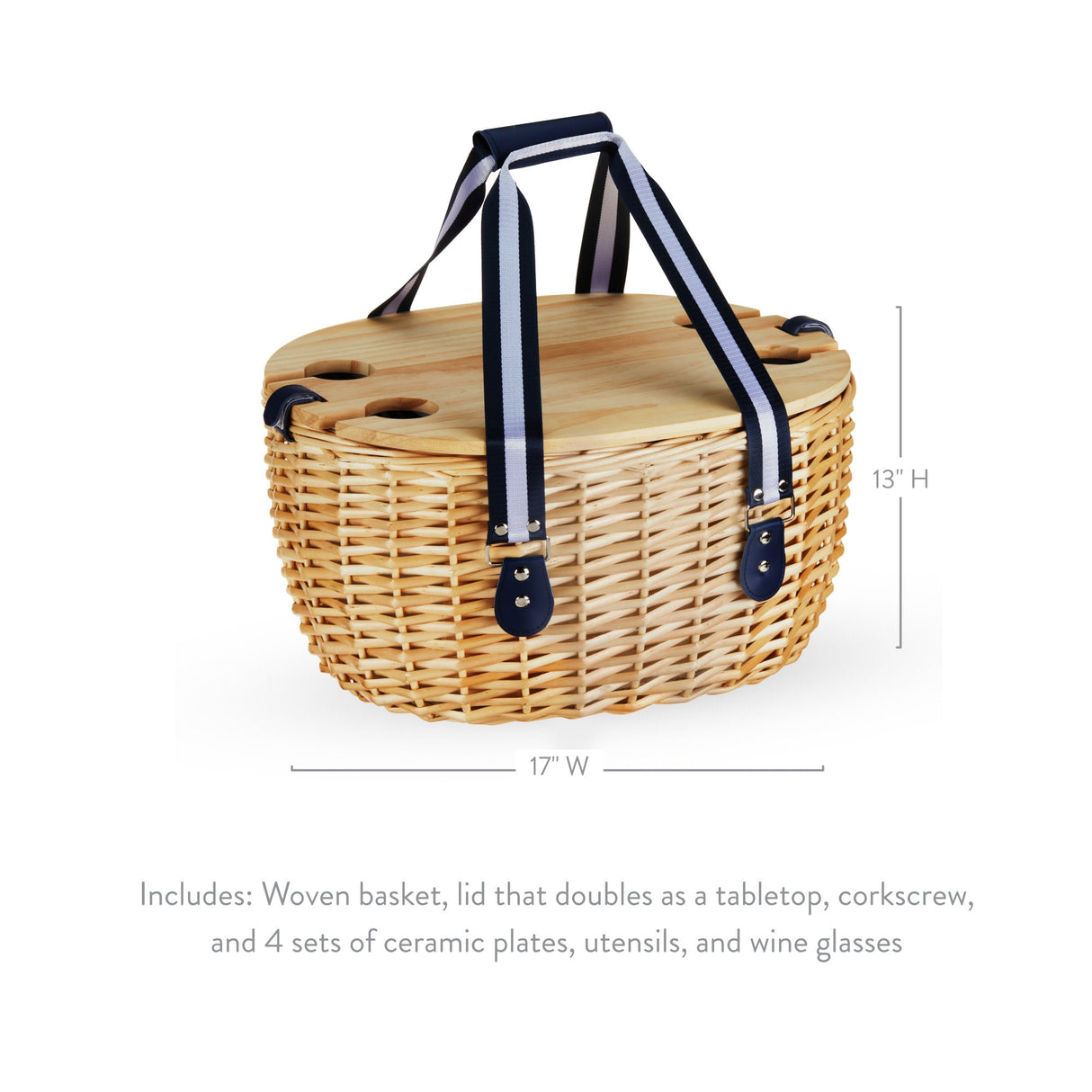Central Park Willow Picnic Basket for Four