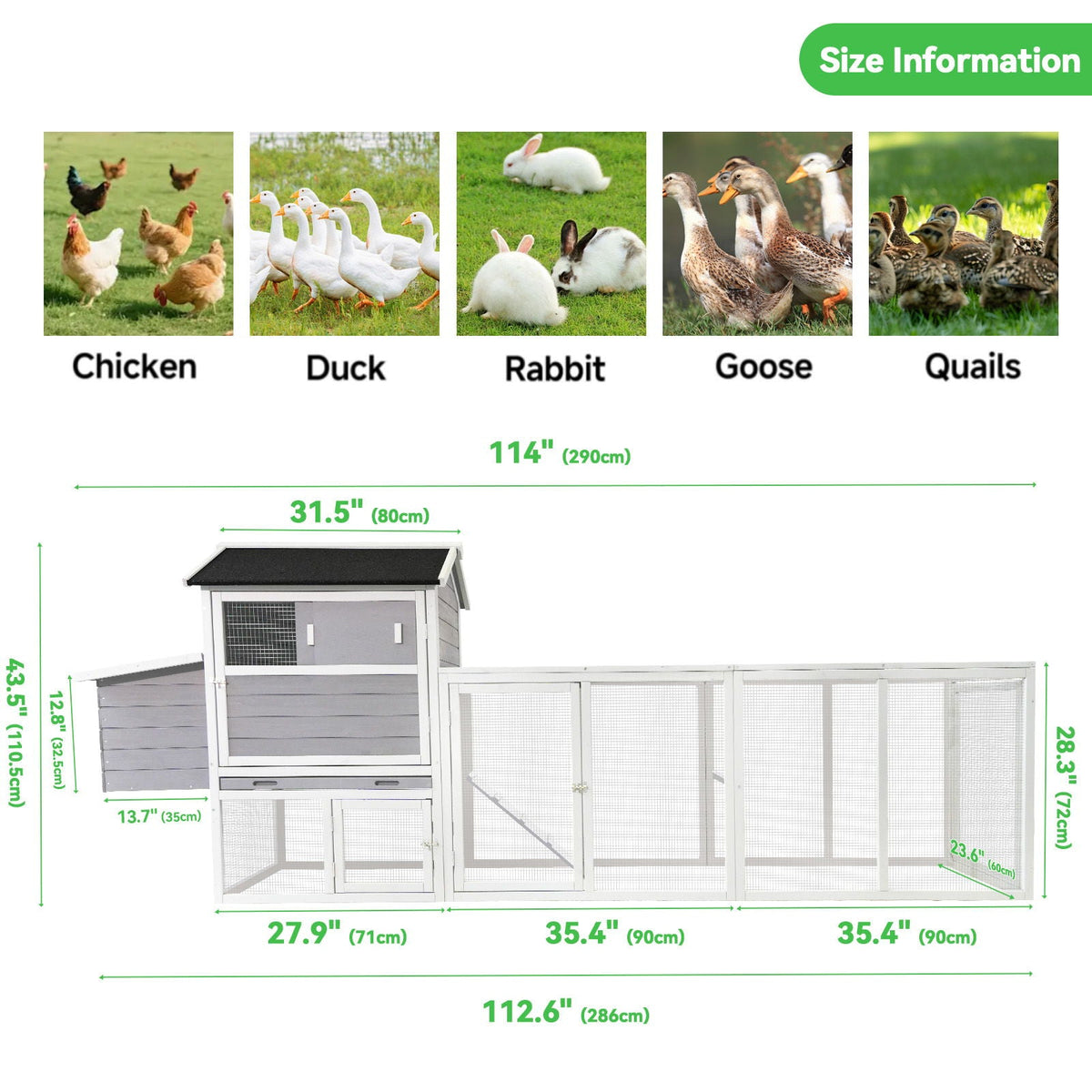GARDEN STORY Chicken Coop With Run and Nesting Box - view 8