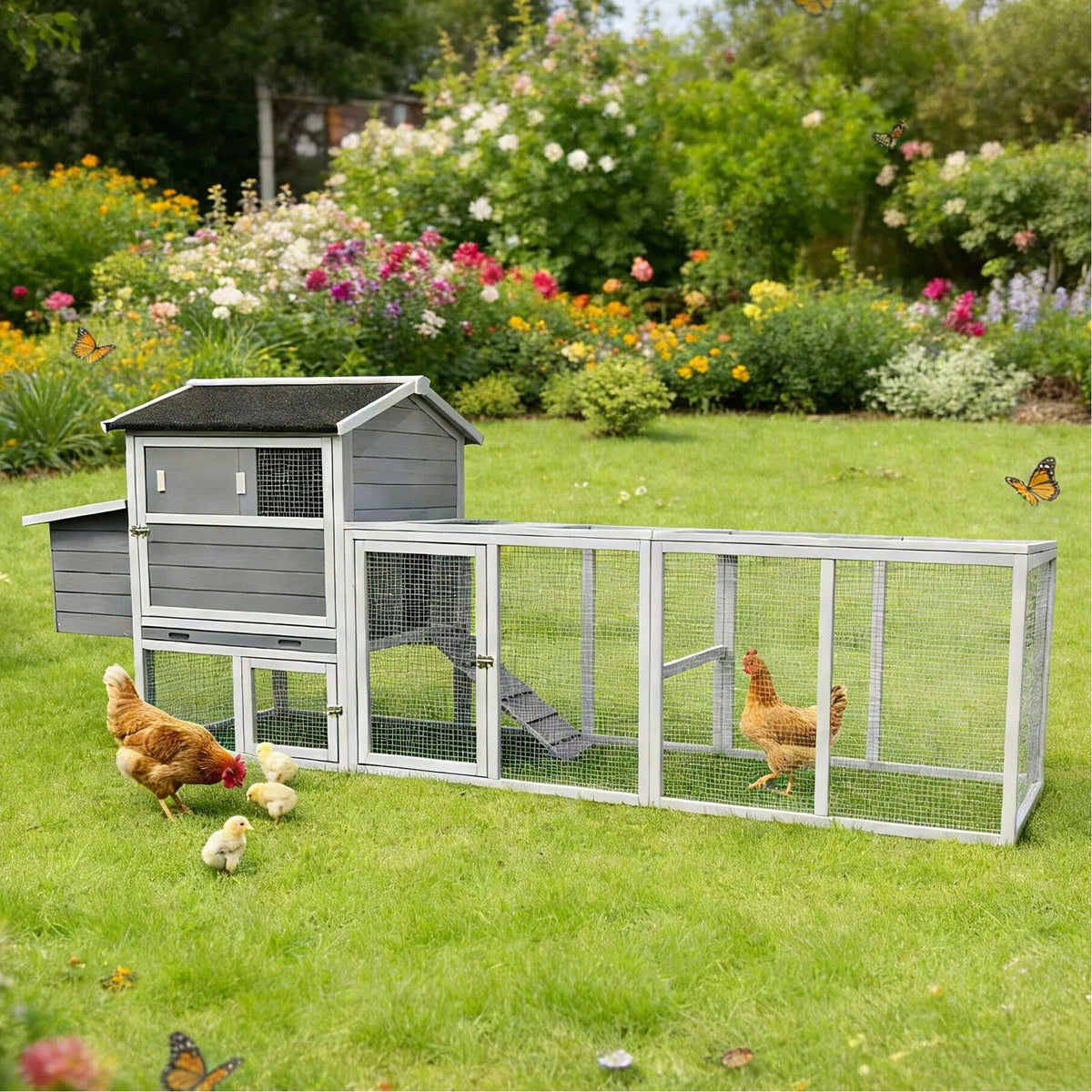 GARDEN STORY Chicken Coop With Run and Nesting Box - view 11