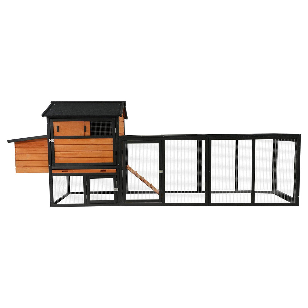GARDEN STORY Chicken Coop With Run and Nesting Box in Light Brown