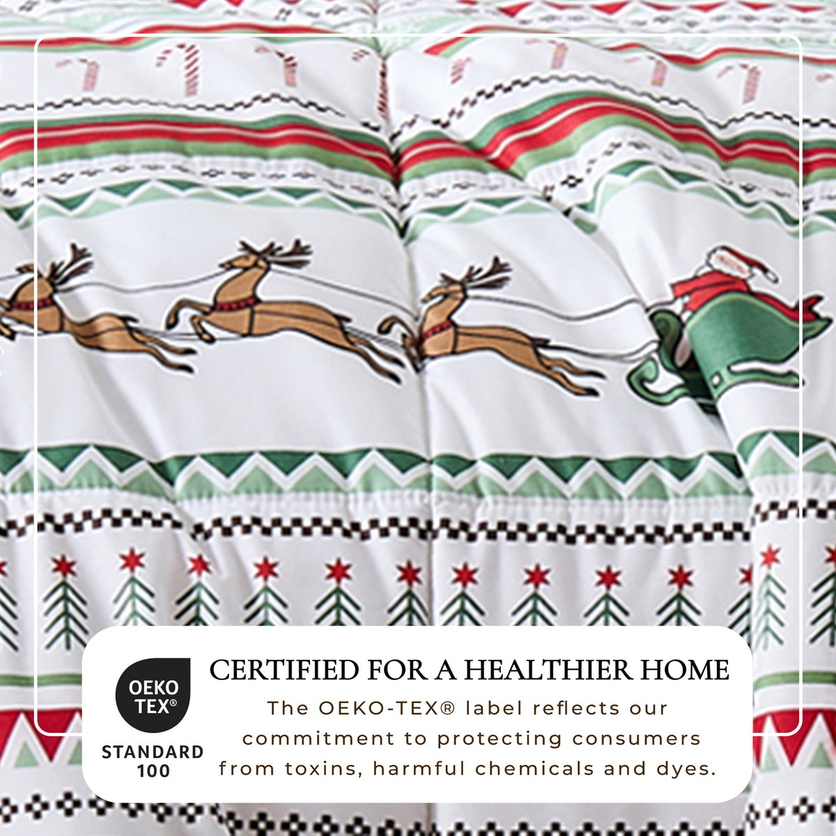 Reversible Christmas Comforter and Sham Set - Holiday / Lodge Odette Collection
