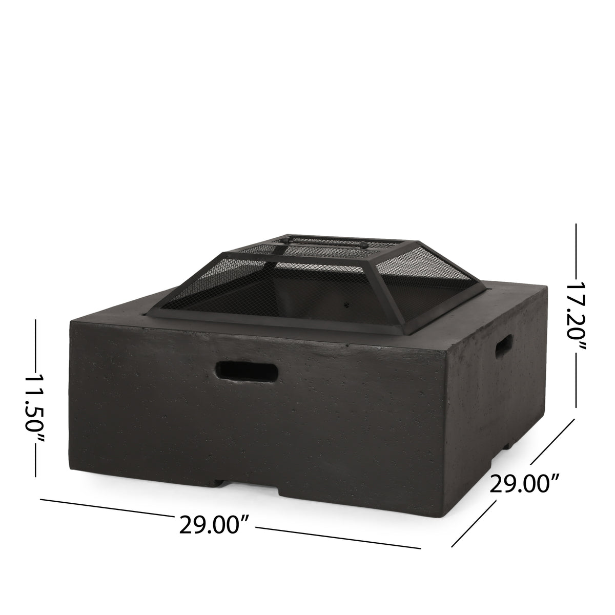 Outdoor 29" Square MgO Wood-Burning Fire Pit