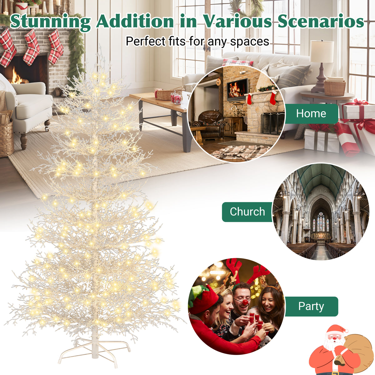 GO 6FT Pre-lit Aspen Fir Artificial Christmas Tree - view 6