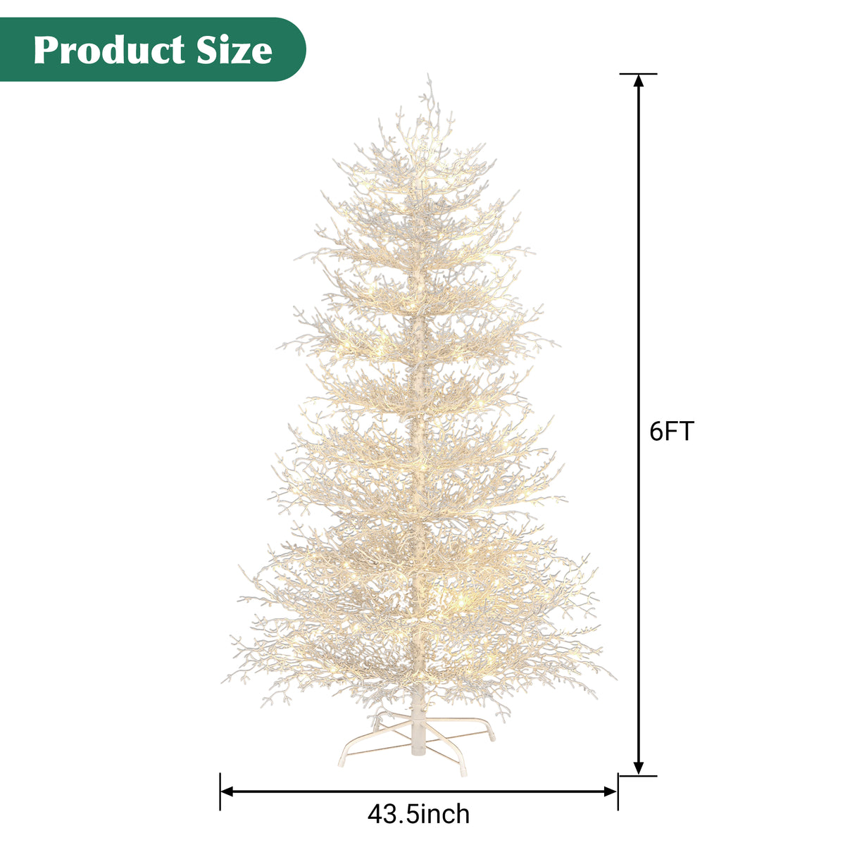 GO 6FT Pre-lit Aspen Fir Artificial Christmas Tree - view 7