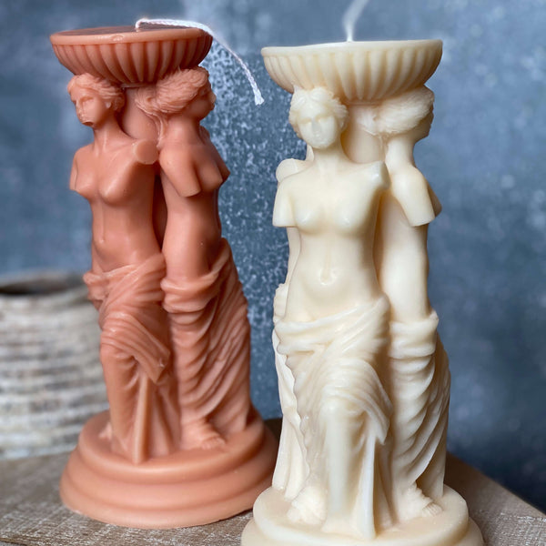 Goddess Sculpture Candle - Handcrafted Soy Wax Art Trio