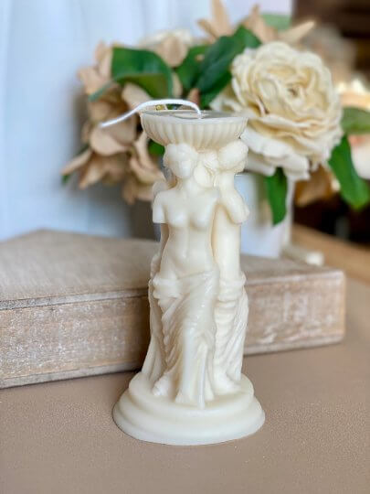 Goddess Sculpture Candle - Handcrafted Soy Wax Art Trio for Home Decor