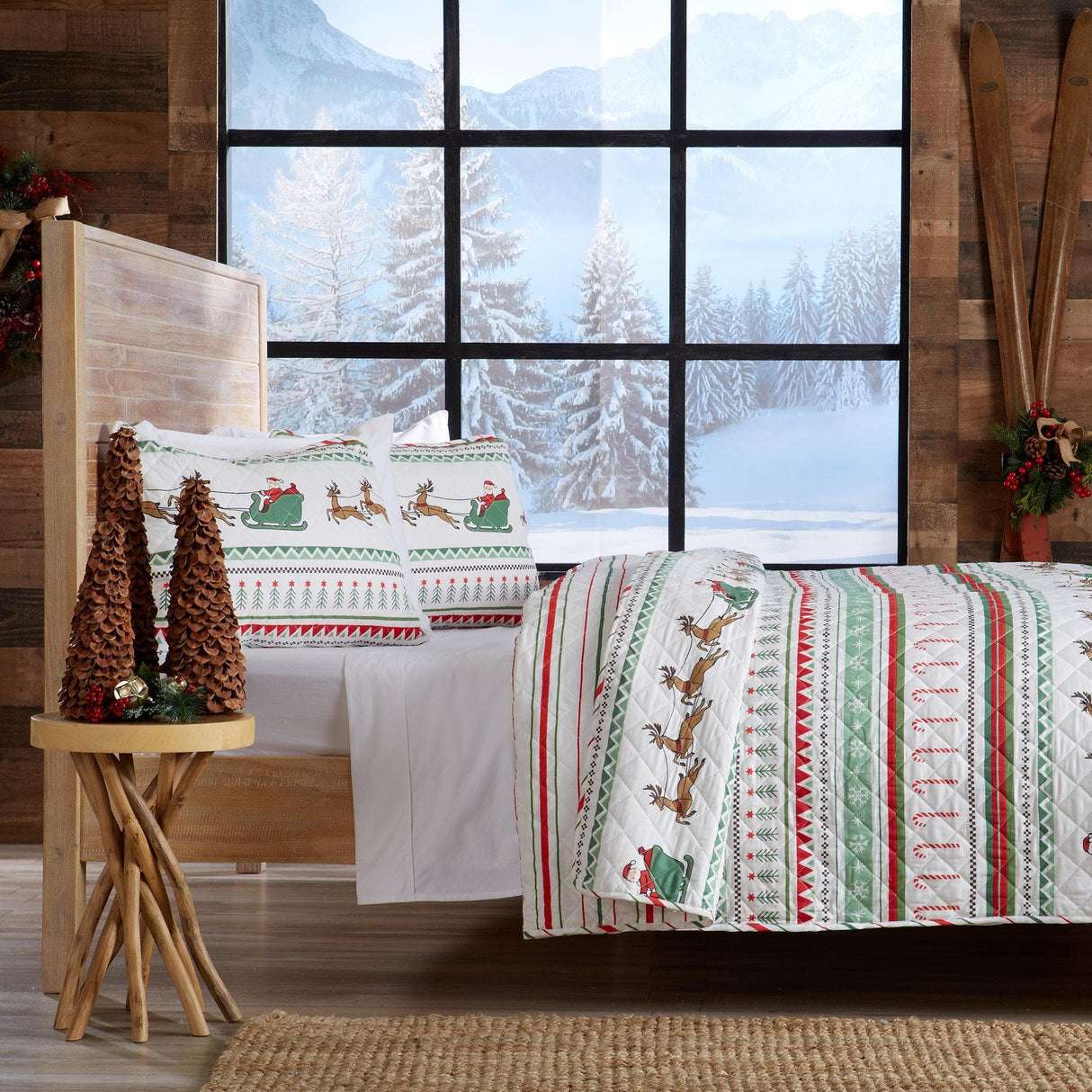 3-Piece Christmas Quilt - Festive Collection