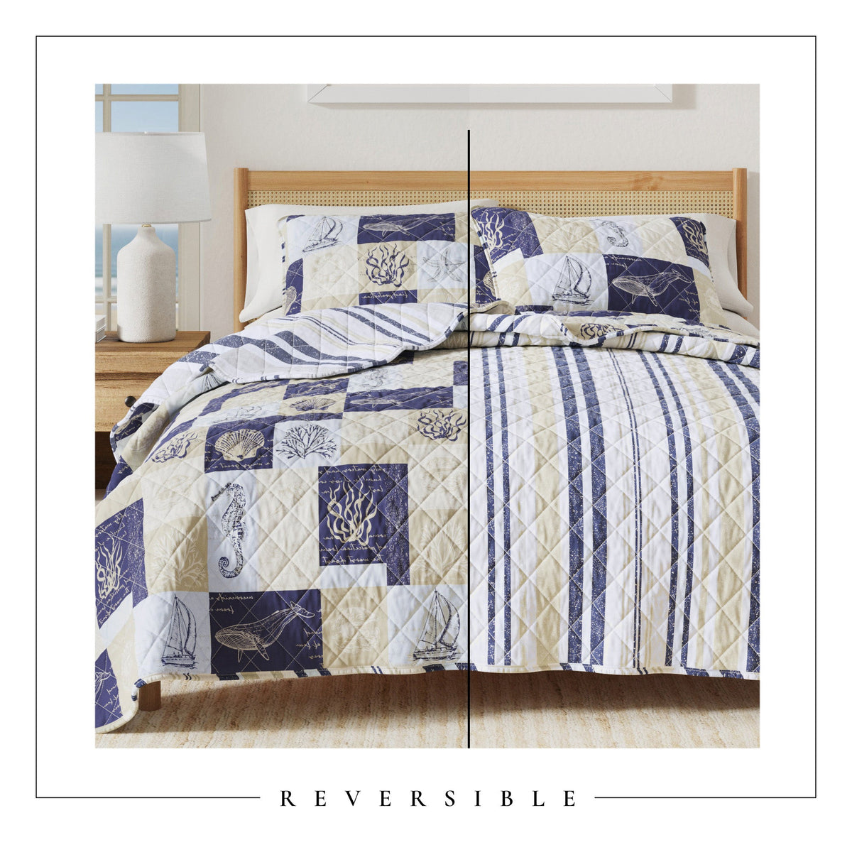 Great Bay Home Caspian Collection Coastal Patchwork Quilt Set - view 3