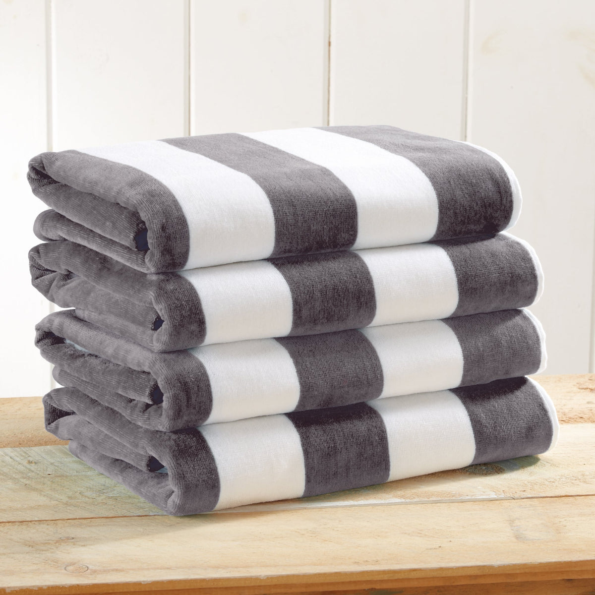 Great Bay Home Cotton Velour Cabana Stripe Beach Towel - view 10