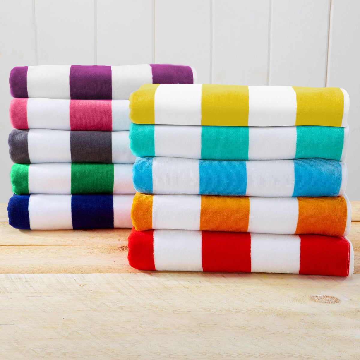 Great Bay Home Cotton Velour Cabana Stripe Beach Towel - view 144