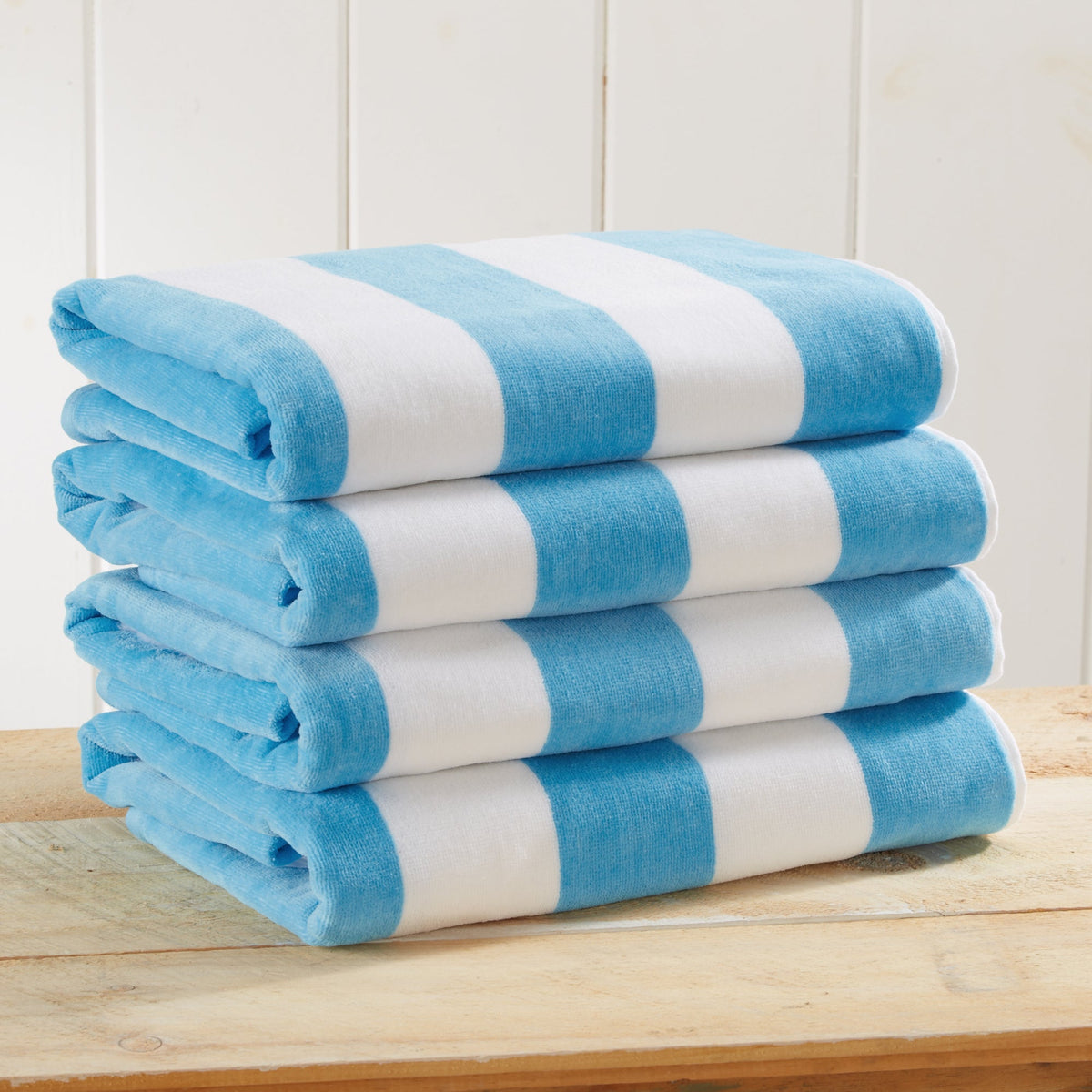 Great Bay Home Cotton Velour Cabana Stripe Beach Towel - view 25