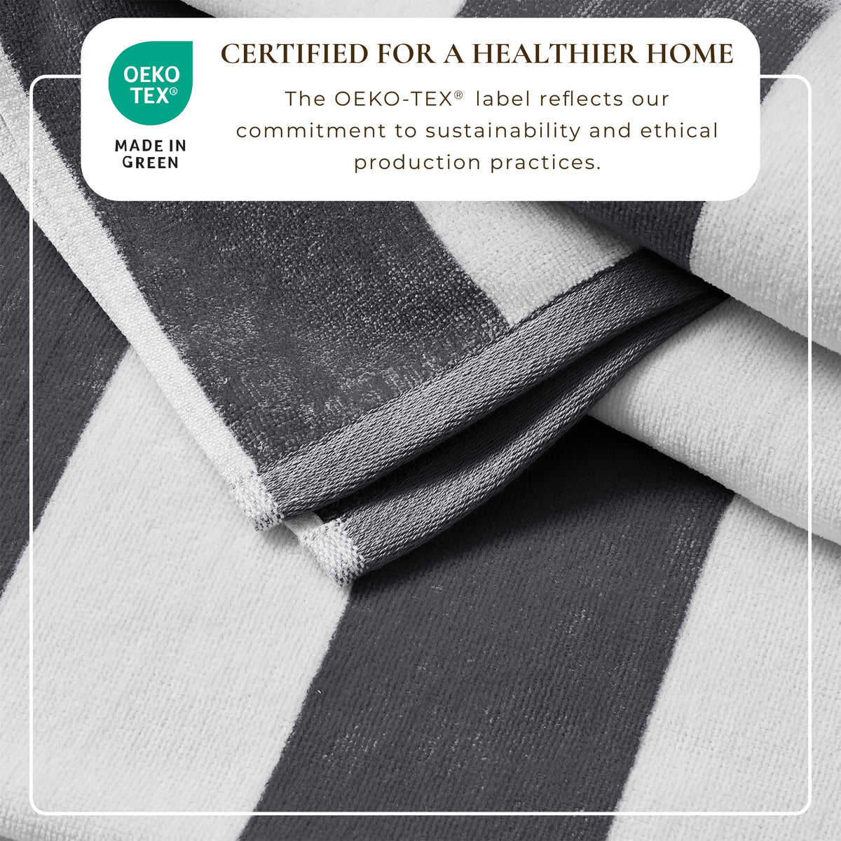 Great Bay Home Cotton Velour Cabana Stripe Beach Towel - view 6