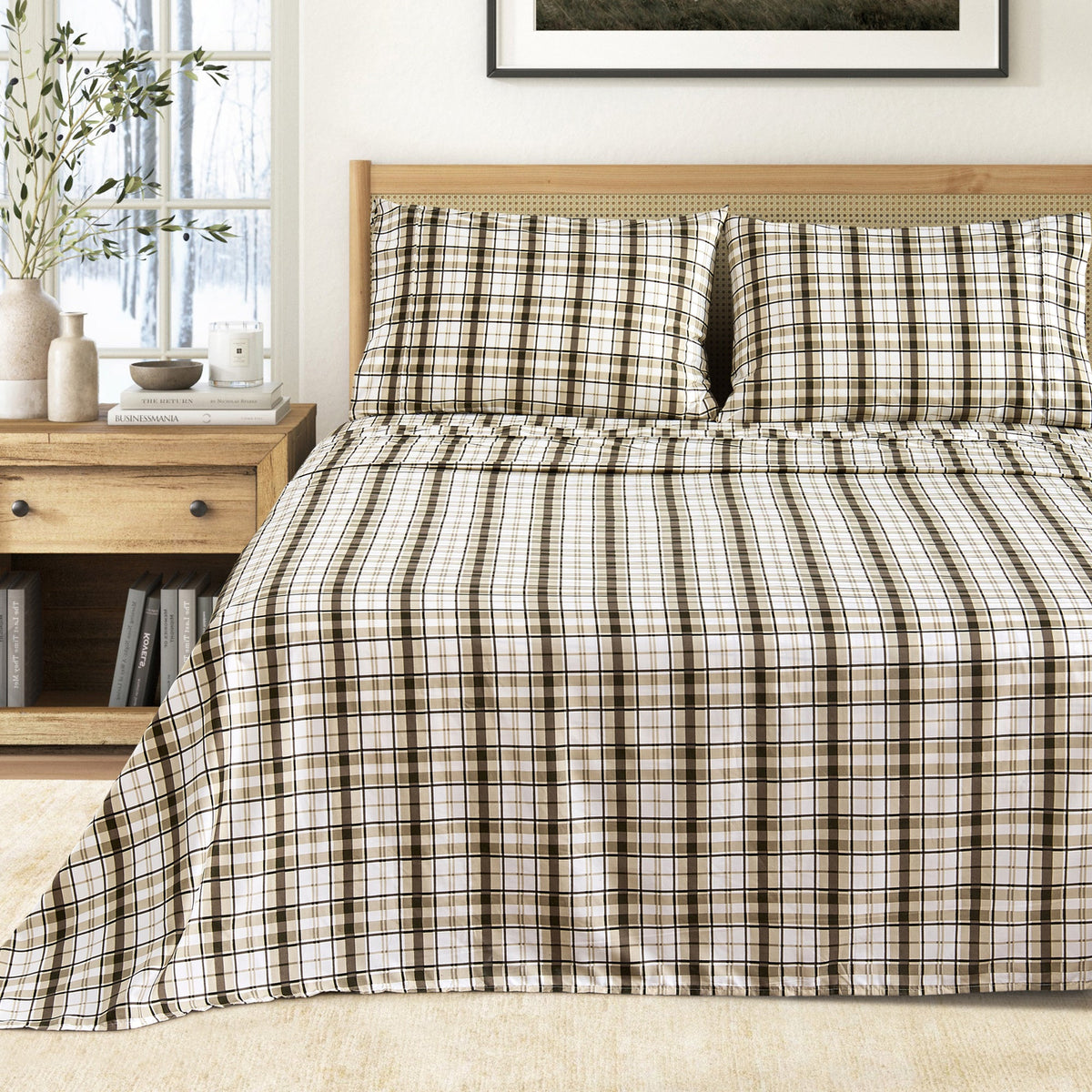 Great Bay Home Printed Sheet Set in Cabin Plaid