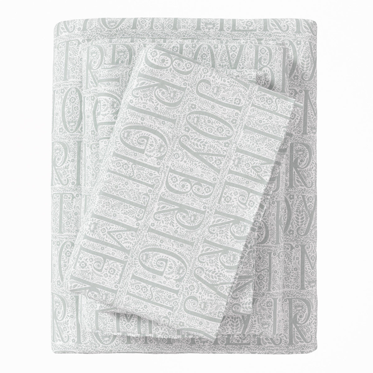 Great Bay Home Turkish Cotton Flannel Sheet in Grey Holiday Words