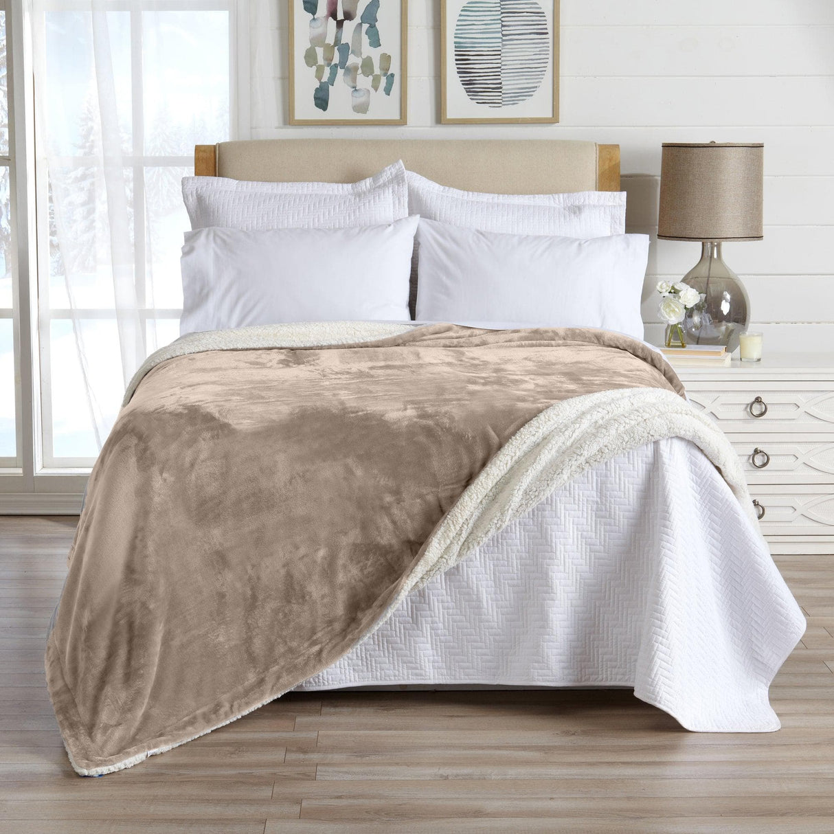 Velvet Plush Sherpa Luxury Bed Blanket - Kinsley Collection